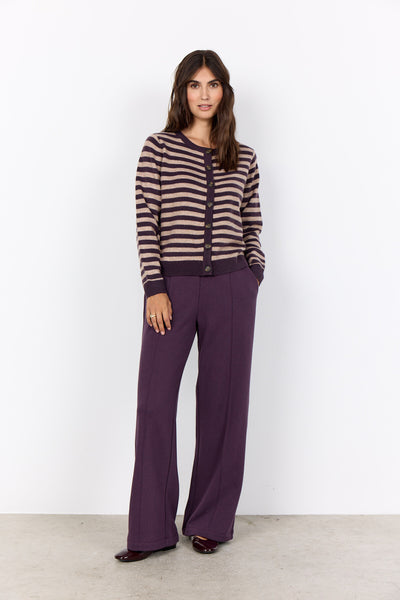 SC-ORLEAN STRIPE 13 Cardigan Lilla