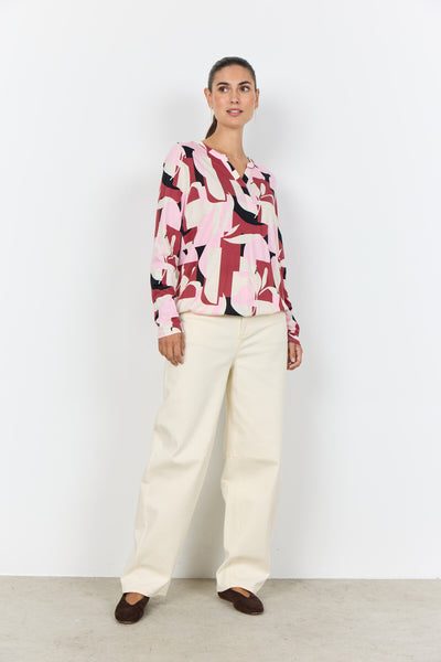 SC-FELICITY AOP 531 Bluse Lyserød