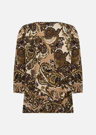 SC-FELICITY AOP 517 Bluse Mørkegrøn