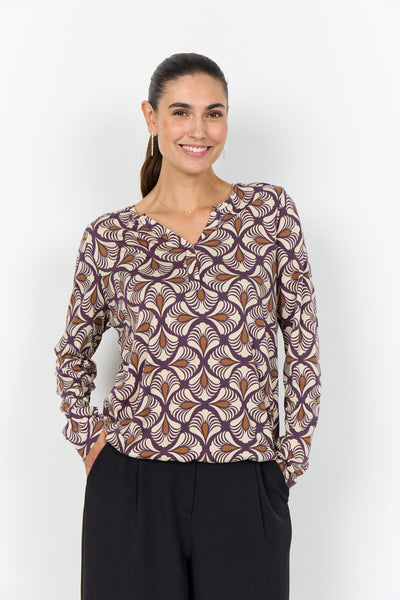 SC-FELICITY AOP 526 Bluse Lilla
