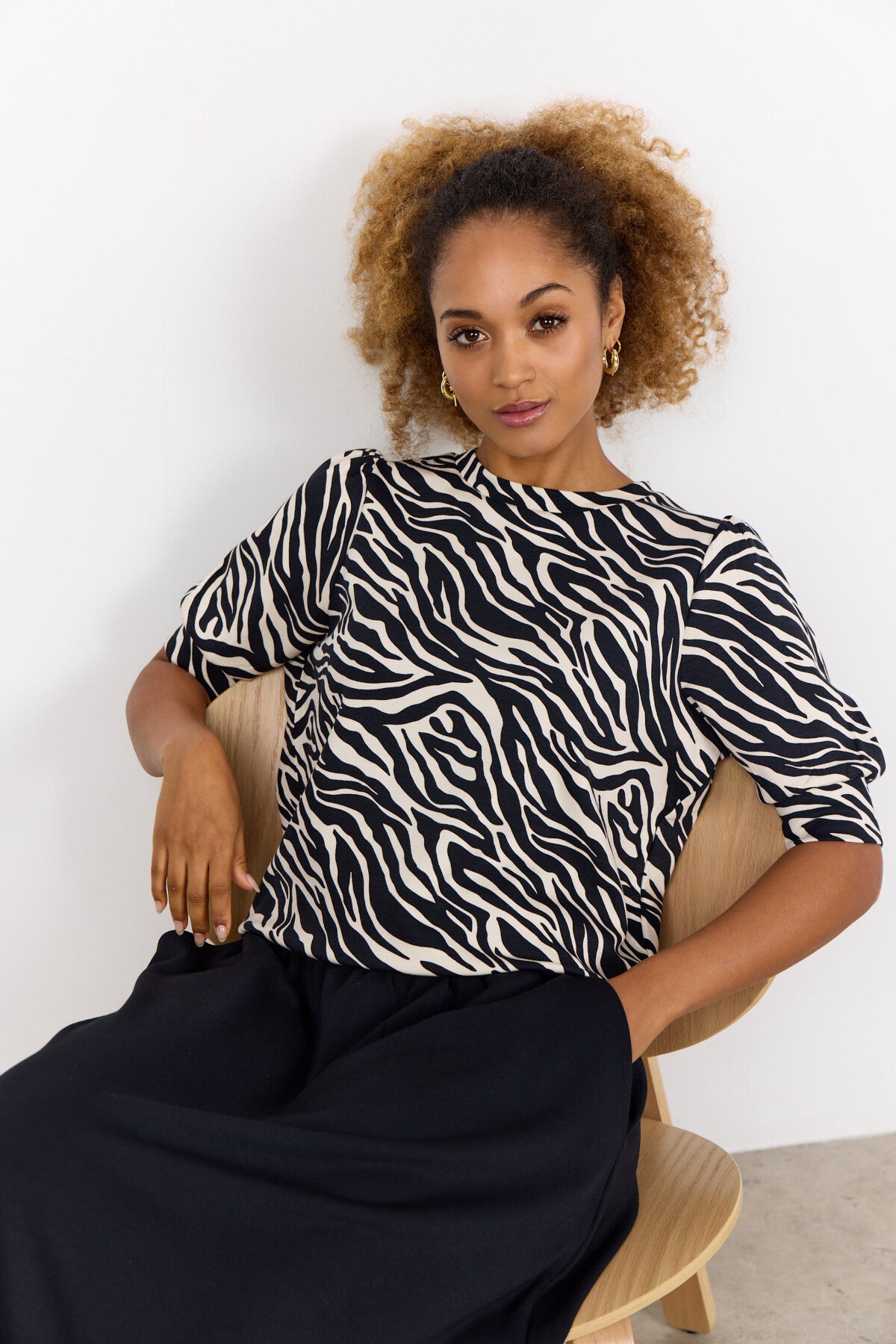 SC-FIONIA 9 Bluse Sort