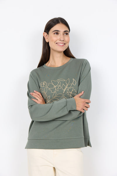 SC-BANU 287 Sweatshirt Støvet Grøn