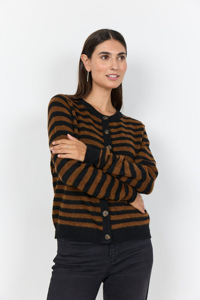 SC-ORLEAN STRIPE 13 Cardigan Sort
