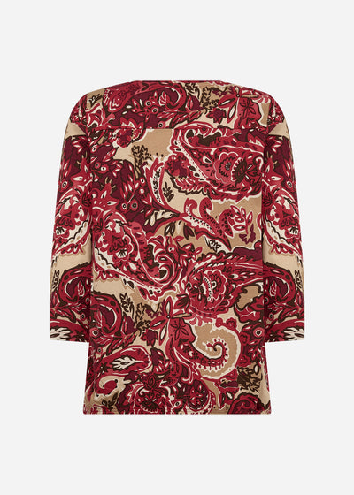 SC-FELICITY AOP 517 Bluse Mørk rød