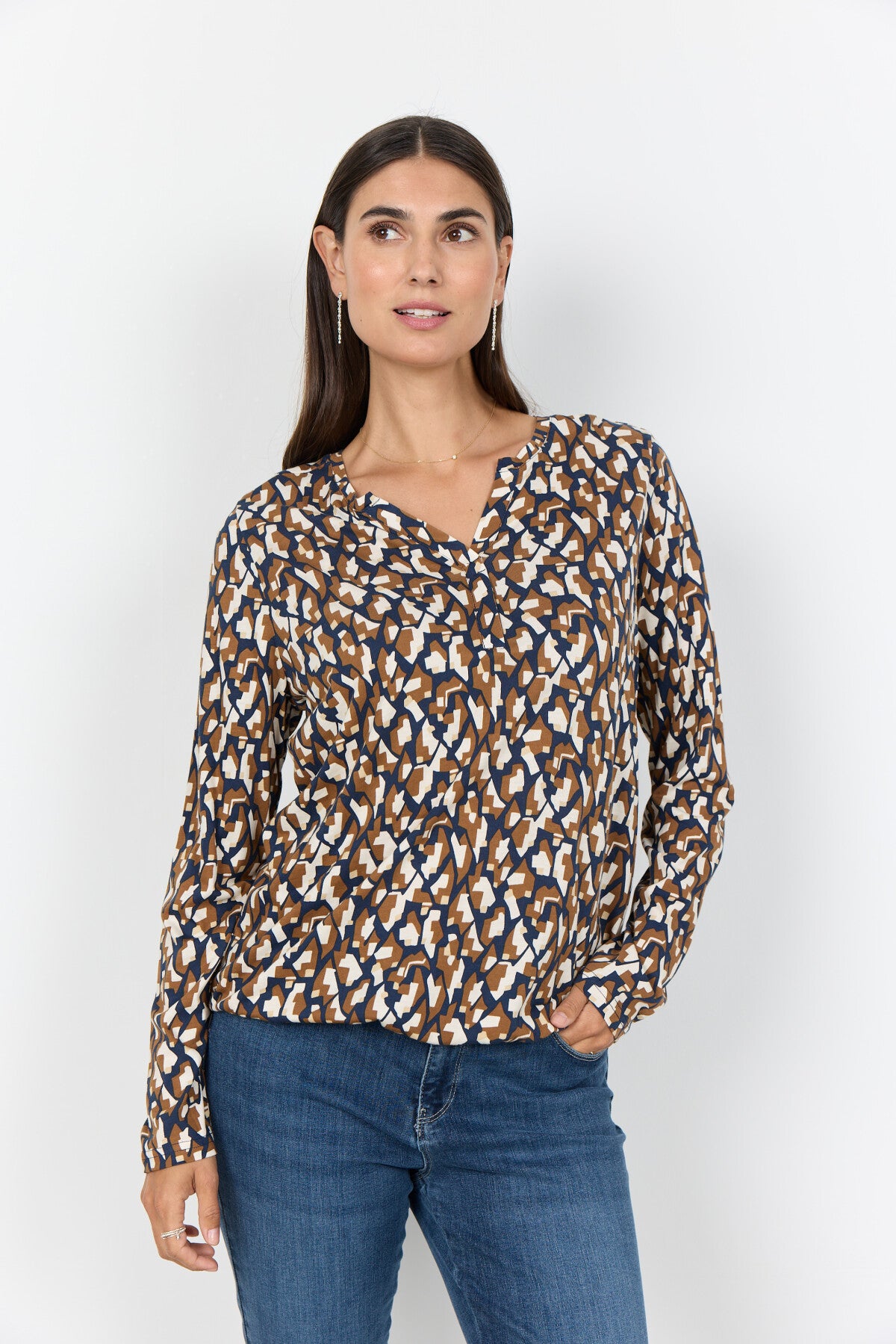SC-FELICITY AOP 527 Bluse Mørk blå