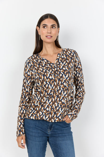 SC-FELICITY AOP 527 Bluse Mørk blå