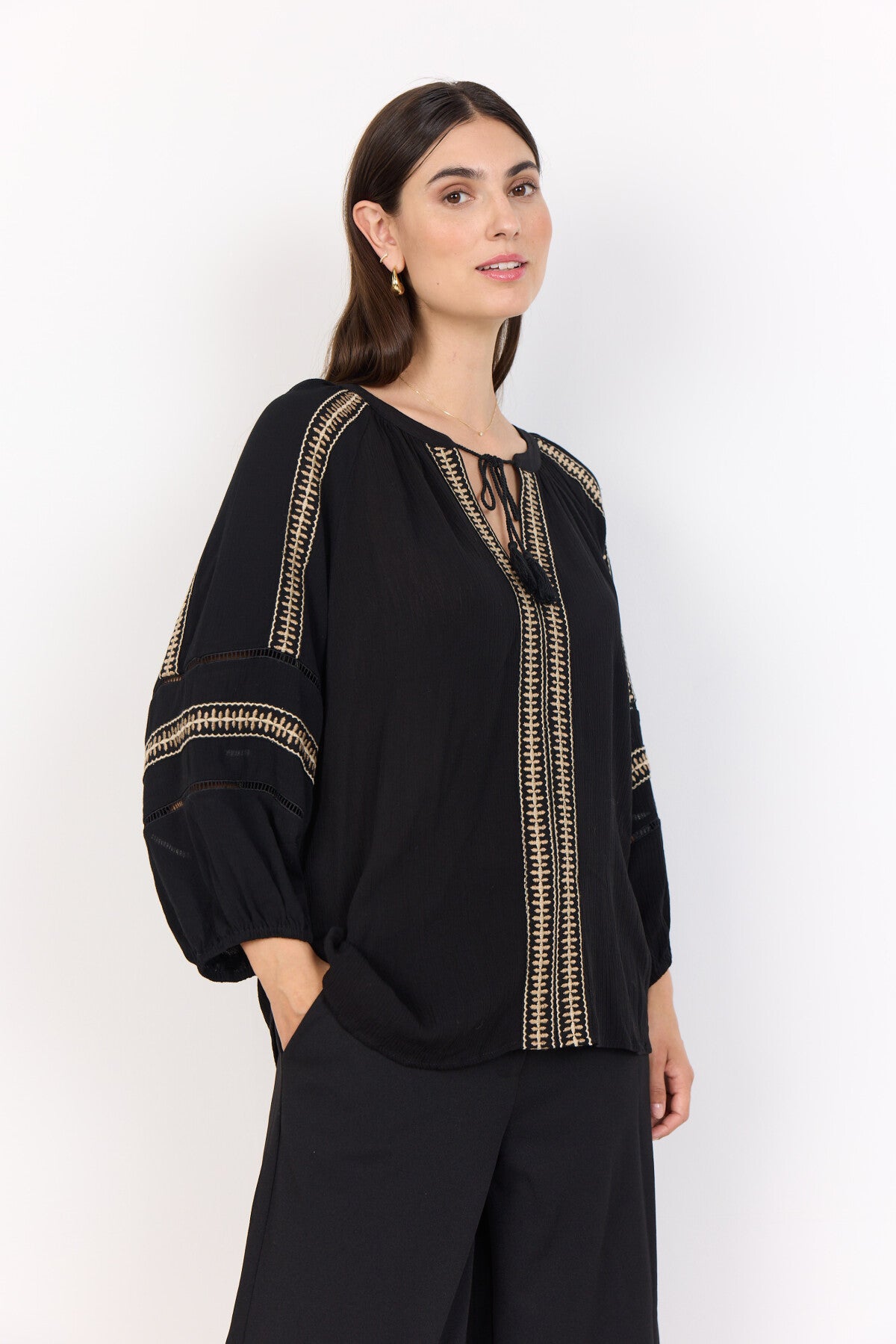 SC-SEBORA 1 Bluse Sort