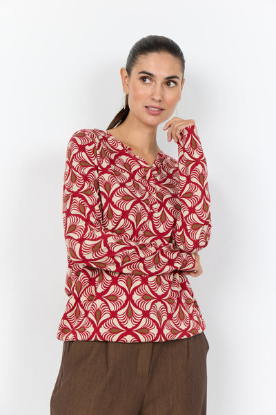 SC-FELICITY AOP 526 Bluse Rød