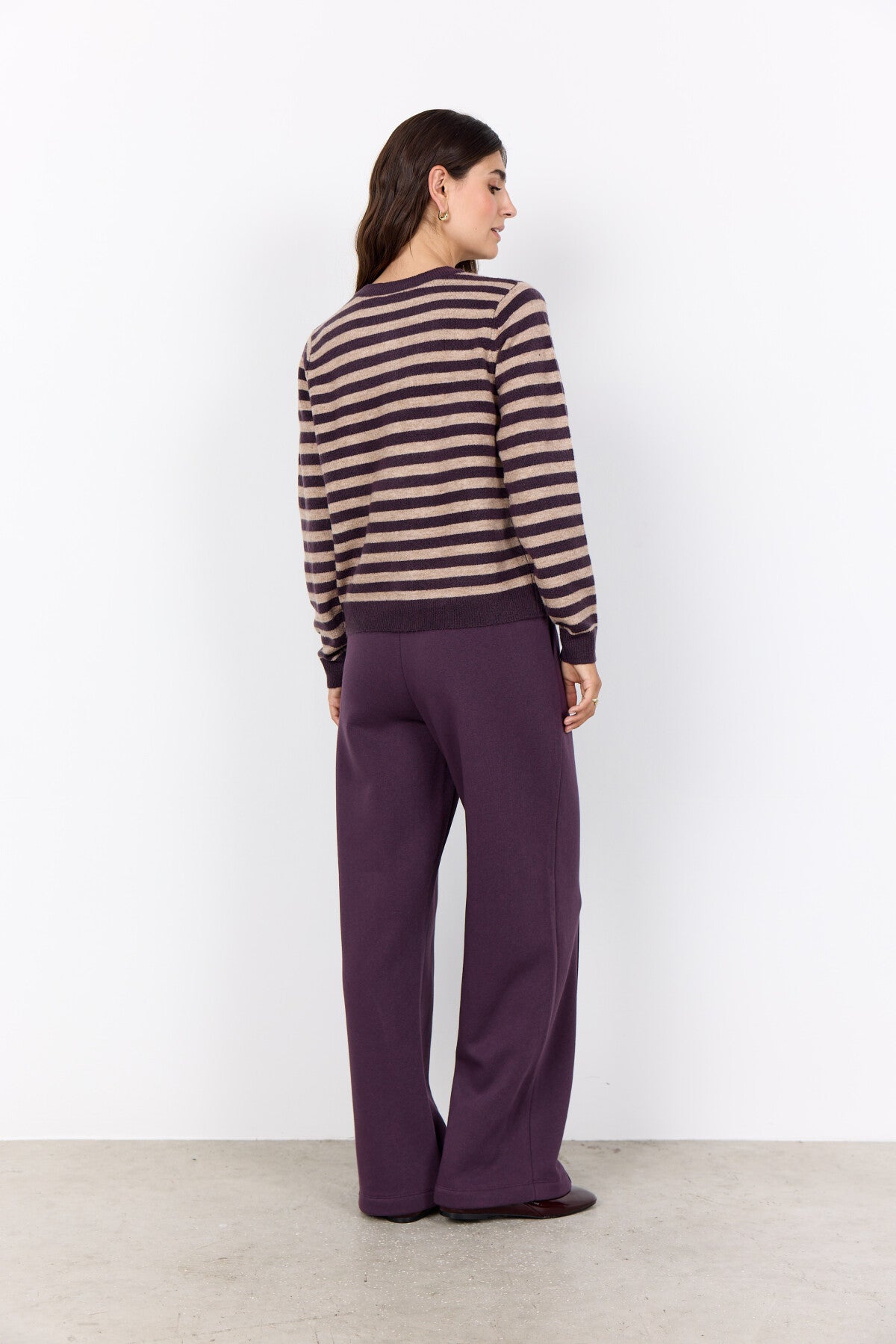 SC-ORLEAN STRIPE 13 Cardigan Lilla