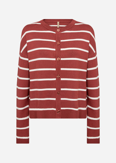 SC-DOLLIE STRIPE 795 Cardigan Rust rød