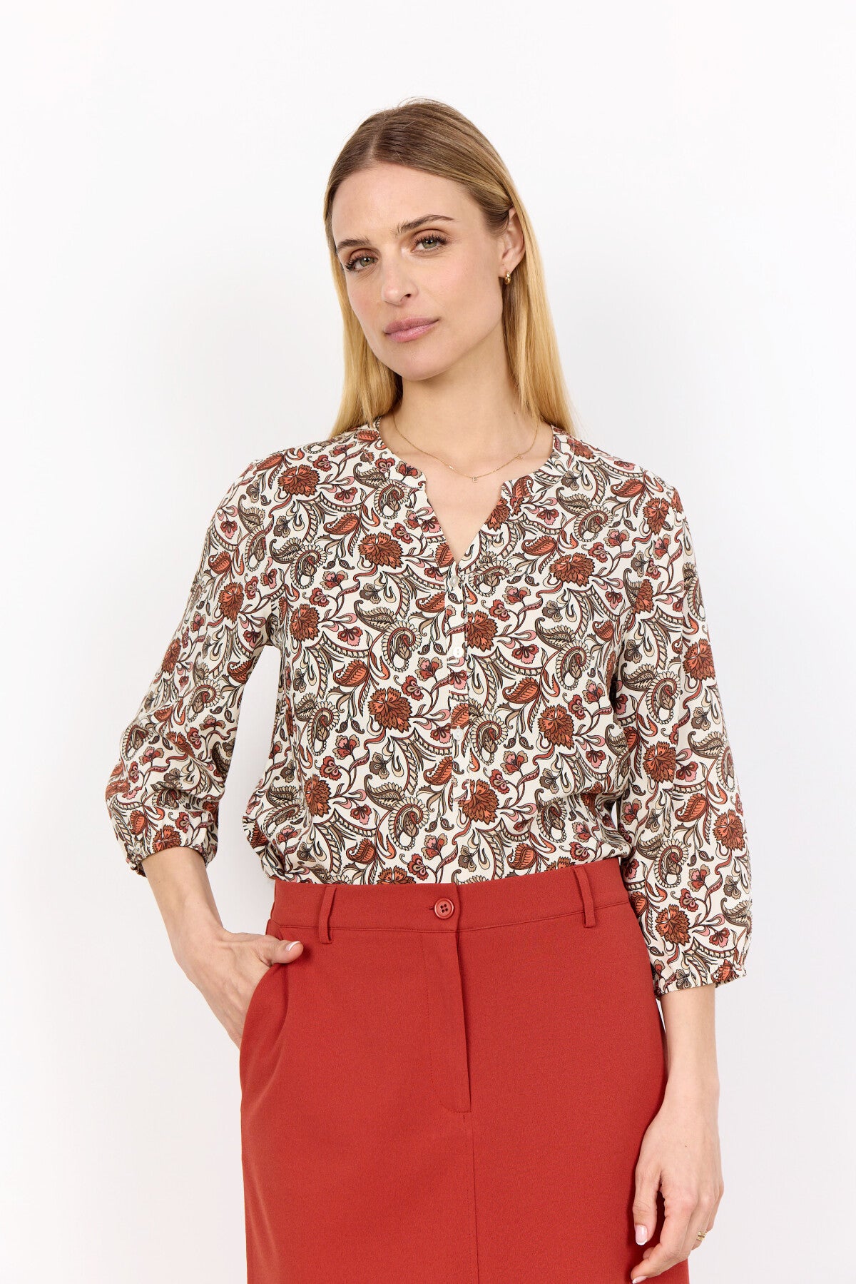 SC-SAMEA 2 Bluse Rust rød