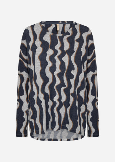 SC-BIARA AOP 148 Bluse Mørk blå