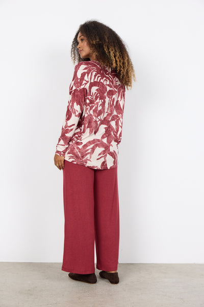 SC-BIARA AOP 152 Bluse Rubin rød