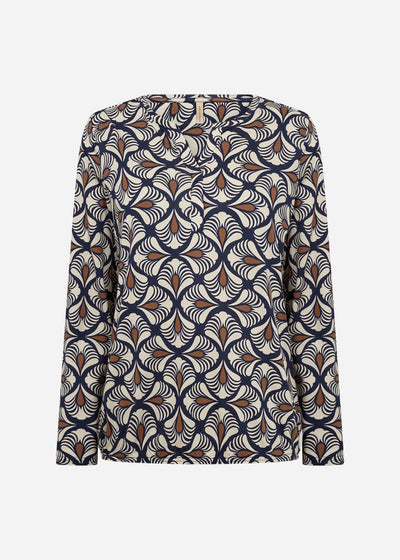 SC-FELICITY AOP 526 Bluse Mørk blå