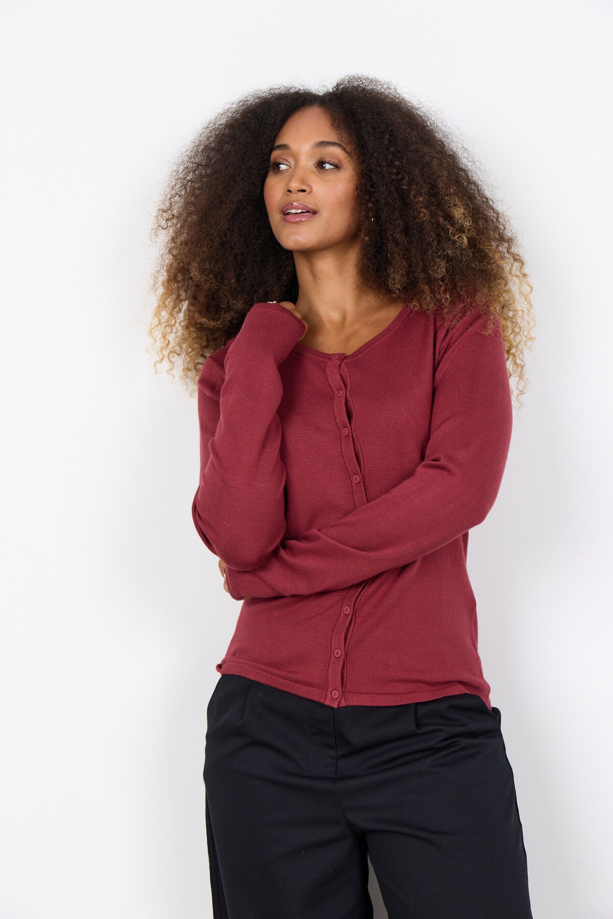 SC-DOLLIE 446 Cardigan Rubin rød