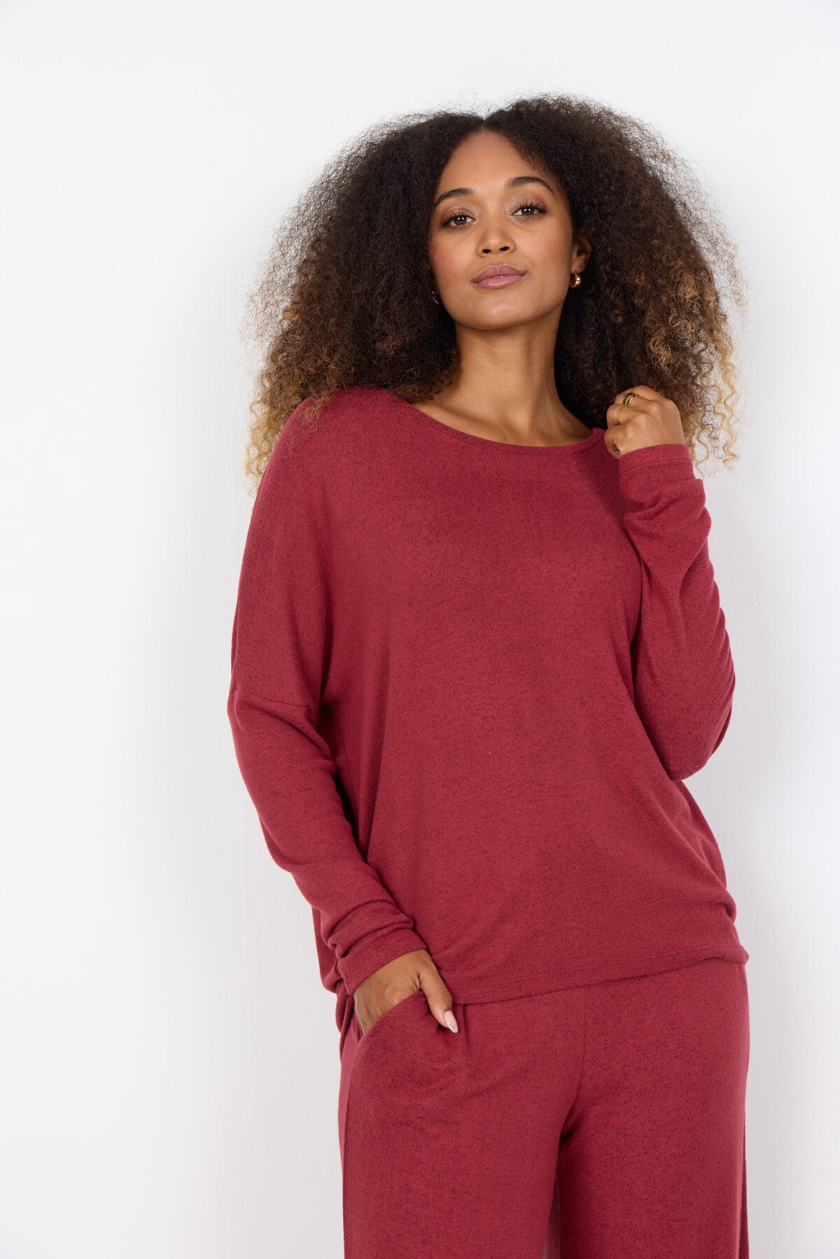 SC-BIARA 1 Bluse Rubin rød