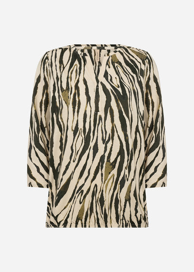 SC-FELICITY AOP 521 Bluse Mørkegrøn