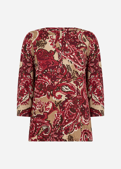 SC-FELICITY AOP 517 Bluse Mørk rød
