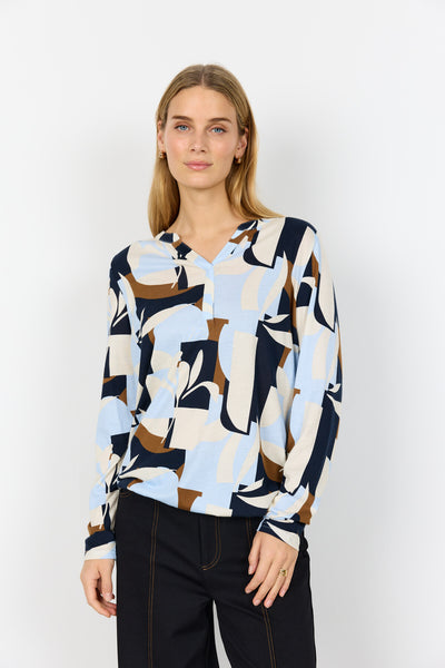 SC-FELICITY AOP 531 Bluse Lyseblå