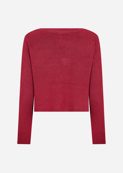 SC-KANITA 26 Cardigan Mørk rød
