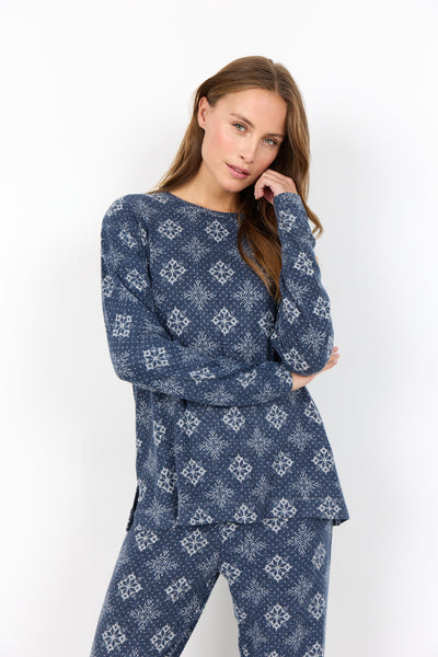 SC-BIARA AOP SET 150 Pyjamas Mørk blå