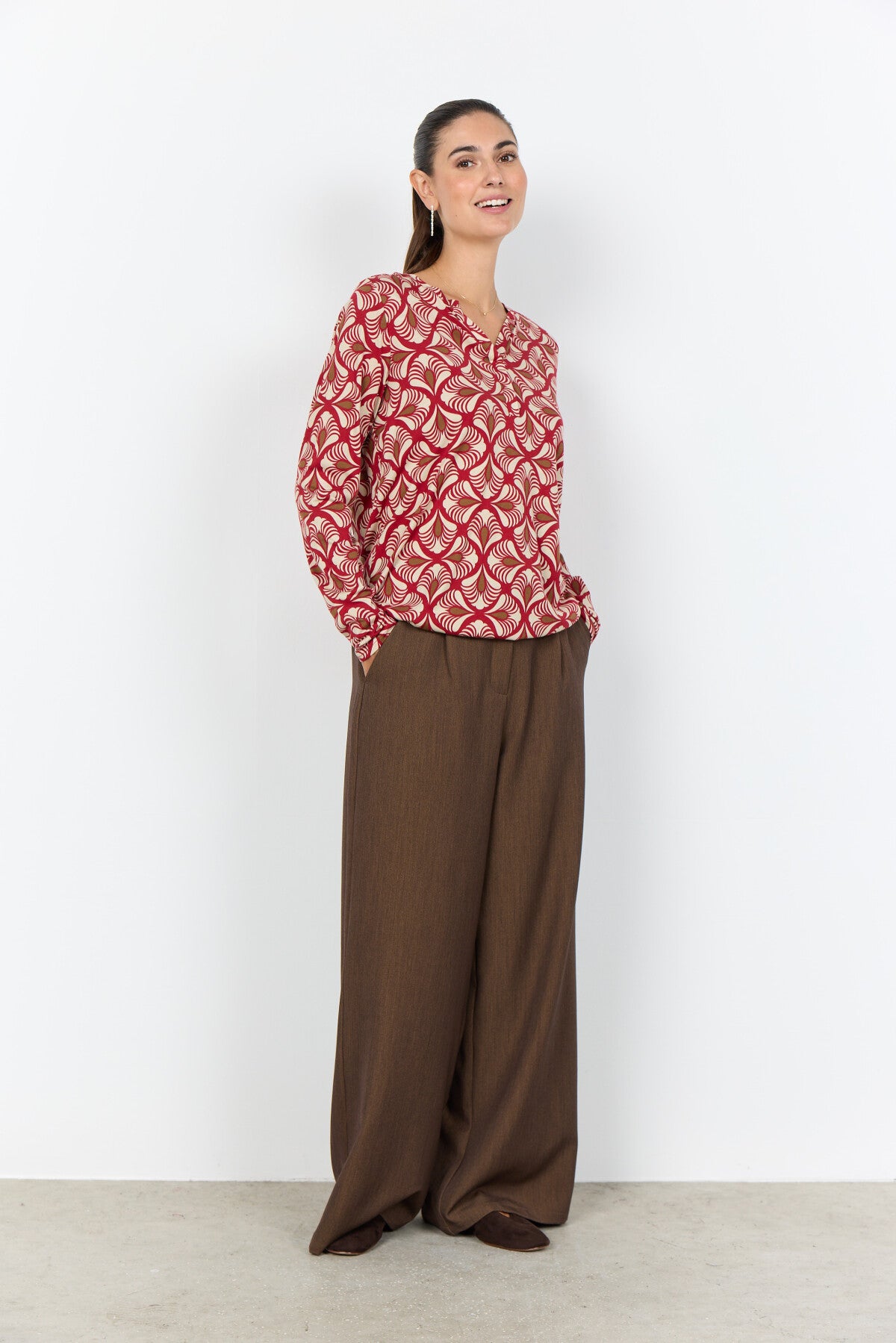 SC-FELICITY AOP 526 Bluse Rød