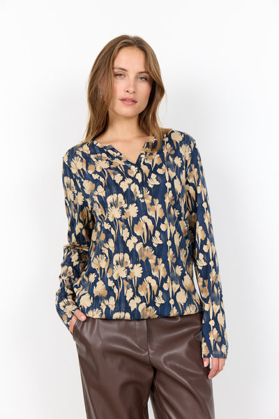 SC-FELICITY AOP 525 Bluse Mørk blå