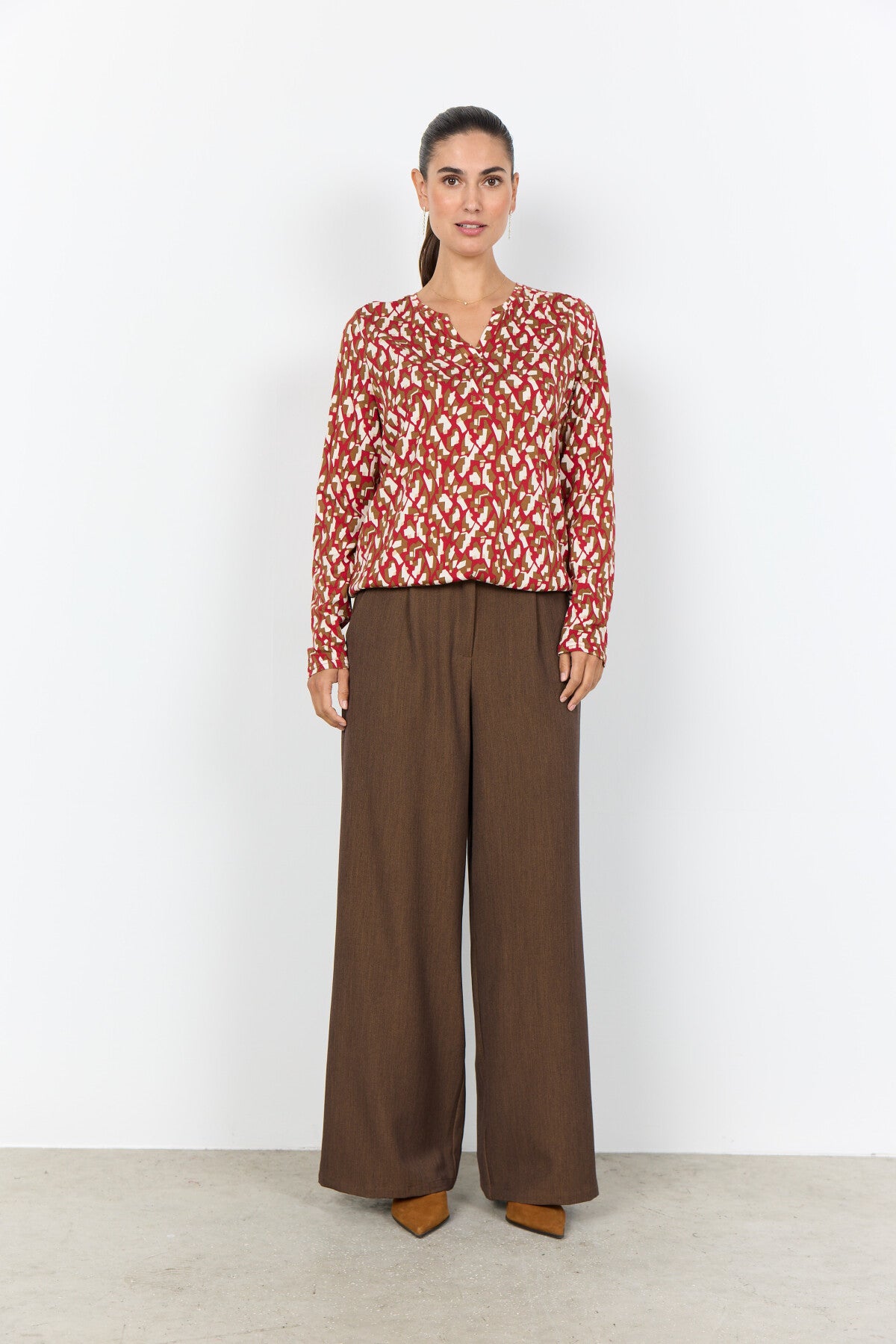 SC-FELICITY AOP 527 Bluse Rød