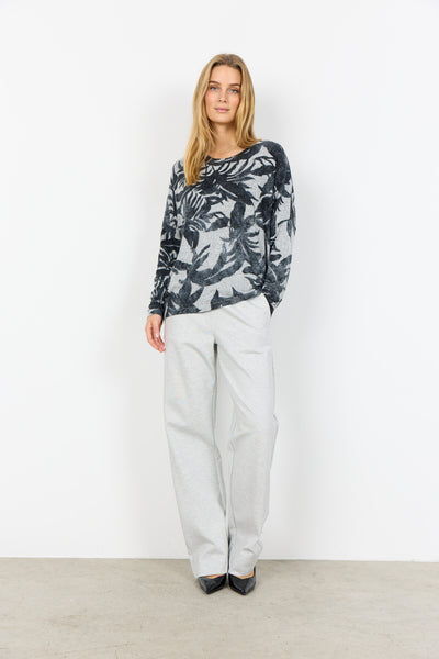 SC-BIARA AOP 152 Bluse Lys grå