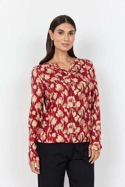 SC-FELICITY AOP 525 Bluse Rød