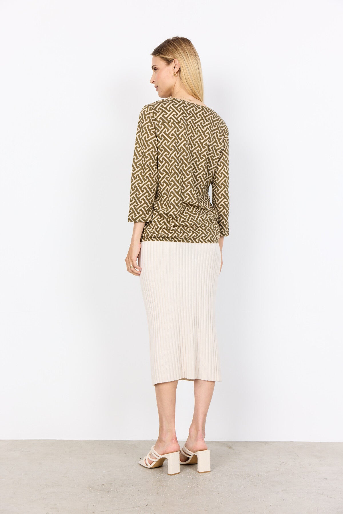 SC-FELICITY AOP 519 Bluse Mørkegrøn