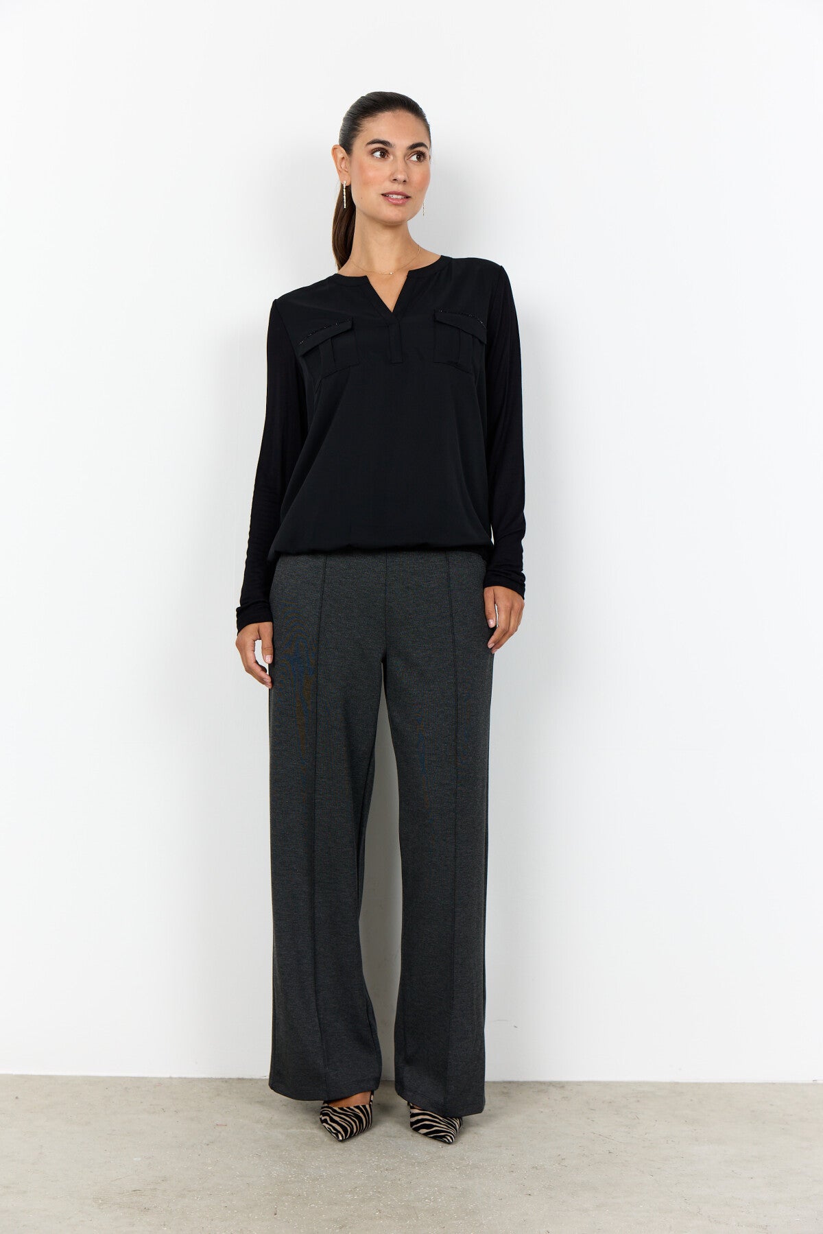 SC-HERMINE 1 Bluse Sort